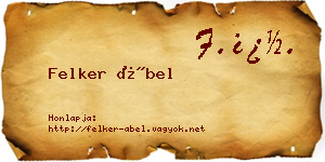 Felker Ábel névjegykártya